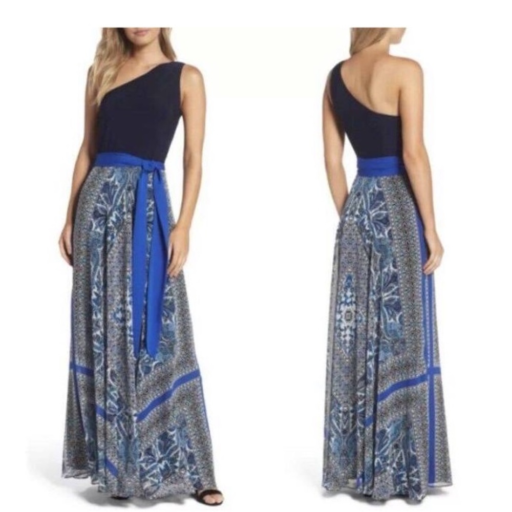 Eliza J One Shoulder Maxi Dress